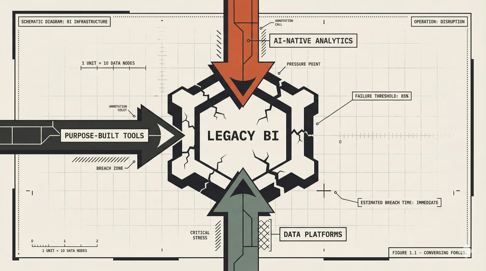 Legacy BI under siege from AI-native analytics, data platforms, and purpose-built tools